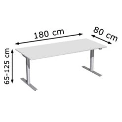 Geramöbel Schreibtisch Elektro Flex, Lichtgrau, Elektrisch Höhenverstellbar, 180 X 65-125 X 80cm -Kerkmann-Shop 0435a06f911c70975b62009be9d5f47ab87c2f21 schreibtisch geramoebel elektro flex lichtgrau