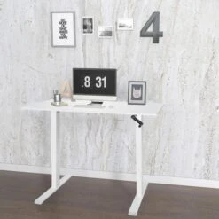 HJh-OFFICE Schreibtisch Stand CR, Weiß, Manuell Verstellbar Mit Kurbel 120 X 74-123 X 60cm -Kerkmann-Shop 11c8cd19ae418a45993914835dc3d0bad2980839 schreibtisch hjh office stand cr weiss