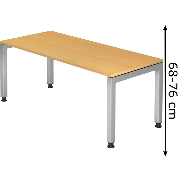 Hammerbacher Schreibtisch JS 19, Buche, Höhenverstellbar, 180 X 68-76 X 80cm 3 Hammerbacher Schreibtisch JS 19, Buche, Höhenverstellbar, 180 X 68-76 X 80cm