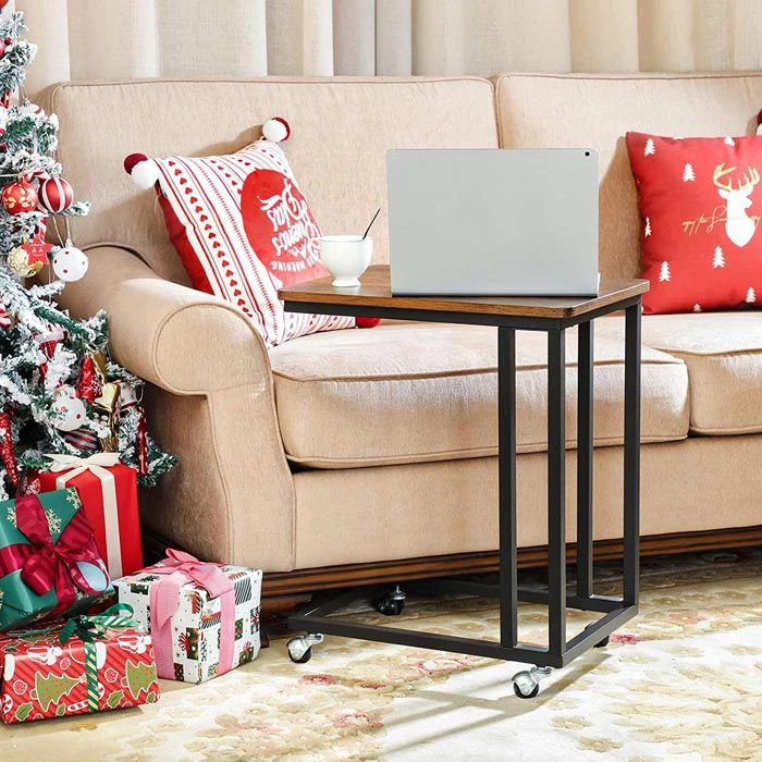 Vasagle Beistelltisch LNT50X, Braun, Rechteckig, Aus Holz / Metall, 50 X 60 X 35 Cm, Mit Rollen 6 Vasagle Beistelltisch LNT50X, Braun, Rechteckig, Aus Holz / Metall, 50 X 60 X 35 Cm, Mit Rollen – Bild 4