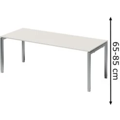 Bisley Schreibtisch Cito, DUH2008GW355, Weiß, Höhenverstellbar, 200 X 65-85 X 80cm