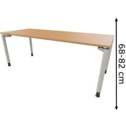 Fm-Büromöbel Schreibtisch Fm11, Buche, Höhenverstellbar, 200 X 68-82 X 80cm