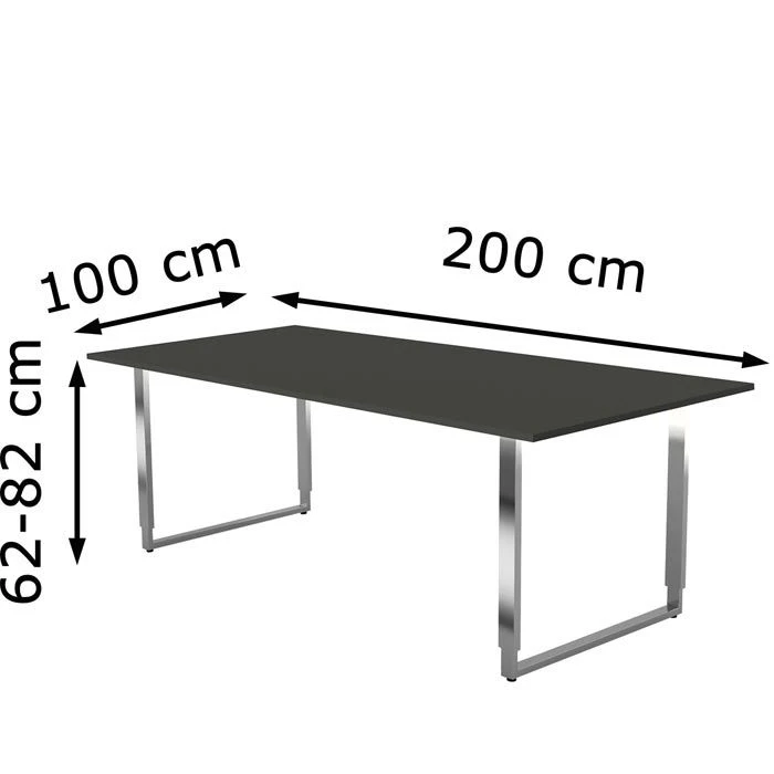 Kerkmann Konferenztisch Aveto 4309, Rechteckig, 200 X 68-82 X 100cm, Anthrazit 6 Kerkmann Konferenztisch Aveto 4309, Rechteckig, 200 X 68-82 X 100cm, Anthrazit – Bild 4