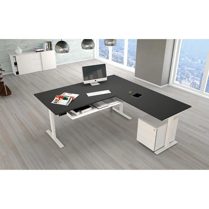 Kerkmann Schreibtisch Move 3, 3829, Lichtgrau, Elektrisch Verstellbar, 200 X 72-120 X 220, L-Form 4 Kerkmann Schreibtisch Move 3, 3829, Lichtgrau, Elektrisch Verstellbar, 200 X 72-120 X 220, L-Form – Bild 2