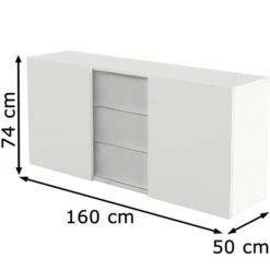 Kerkmann Sideboard Start Up 4487, Weiß, Mit Schiebetüren Und Schubladen, Maße: 160 X 74cm -Kerkmann-Shop 38ea3a1302134af57873371264aea84866e362e8 sideboard kerkmann start up 4487 weiss