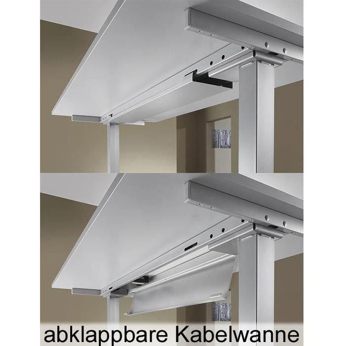 Hammerbacher Schreibtisch XMST 16, Lichtgrau, Elektrisch Höhenverstellbar, 160 X 71-120 X 80cm 6 Hammerbacher Schreibtisch XMST 16, Lichtgrau, Elektrisch Höhenverstellbar, 160 X 71-120 X 80cm – Bild 4