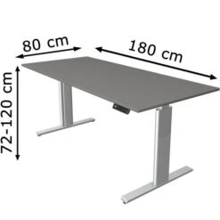 Kerkmann Schreibtisch Move 3, 2333, Graphit, Elektrisch Höhenverstellbar, 180 X 72-120 X 80cm -Kerkmann-Shop 4b166d3227cd6fd1f6343e55e6a018cf229e0d56 schreibtisch kerkmann move 3 2333 graphit