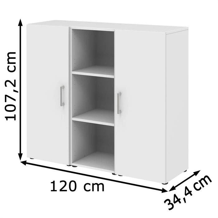 Röhr Sideboard Direct.office, Weiß, Mit Türen Und Regal, Maße: 120 X 107,2cm 7 Röhr Sideboard Direct.office, Weiß, Mit Türen Und Regal, Maße: 120 X 107,2cm – Bild 5