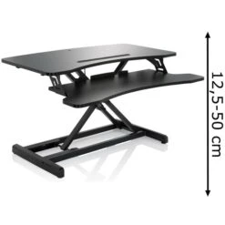 HJh-OFFICE Schreibtischaufsatz VM-SA I, Schwarz, Höhenverstellbar, 12,5-50cm, Tastaturablage