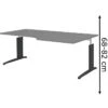 Röhr Schreibtisch Techno, Mittelgrau, Höhenverstellbar, 200 X 68-82 X 100cm, Freiform -Kerkmann-Shop 50a9c6e1a3679884298f530a8937f1eebe1b883c schreibtisch roehr techno mittelgrau