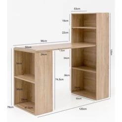 Wohnling Schreibtisch WL5.693, Sonoma Eiche, Mit Regalfach, Maße: 120 X 53cm -Kerkmann-Shop 5177edf4e8914367ba8c32546b711a32a7c2dc54 schreibtisch wohnling wl5.693 sonoma eiche