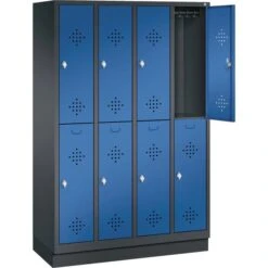 CP-Möbel Spind S 2000 Classic, Mit Sockel, Anthrazit / Blau, 4 Abteile Mit 8 Fächern, BxT: 119 X 50cm -Kerkmann-Shop 56930cc80b0e23a62c93c7ee1ce6a96cc9fc729f spind cp moebel s 2000 classic anthrazit blau