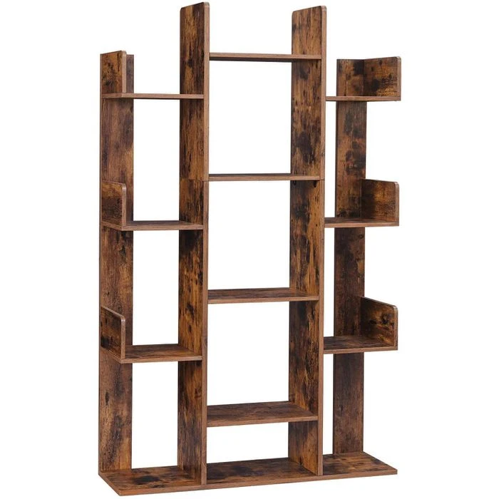 Vasagle Bücherregal LBC67BXV1, Braun, Vintage, Aus Holz, 86 X 140 X 25 Cm, 13 Fächer