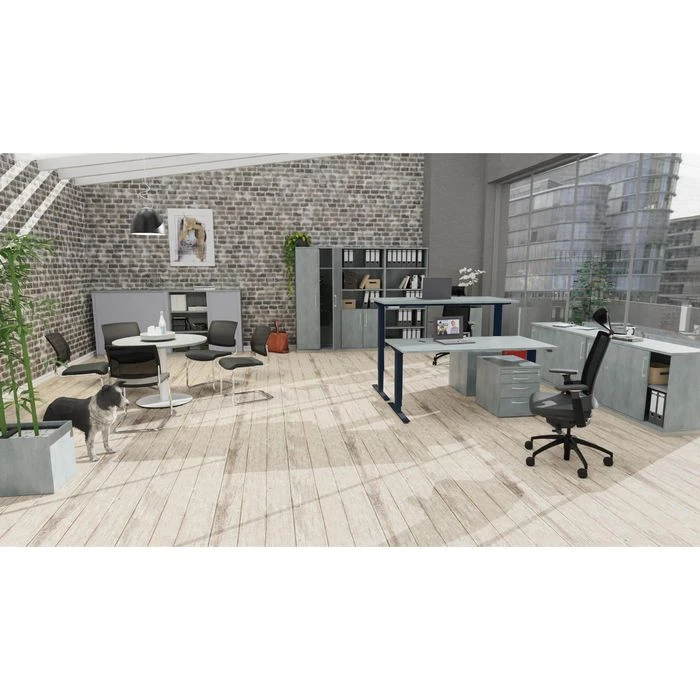 Fm-Büromöbel Schreibtisch Move 2.0, Beton, Elektrisch Höhenverstellbar, 200 X 63-129 X 80cm 4 Fm-Büromöbel Schreibtisch Move 2.0, Beton, Elektrisch Höhenverstellbar, 200 X 63-129 X 80cm – Bild 2