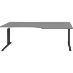 Röhr Schreibtisch Techno, Mittelgrau, Höhenverstellbar, 200 X 68-82 X 100cm, Freiform -Kerkmann-Shop 68219a56657a03fd165c12d17b49caad3e4ee6e4 schreibtisch roehr techno mittelgrau