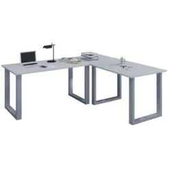 VCM Schreibtisch Lona, 916388, Grau, Maße: 220 X 220cm, L-Form