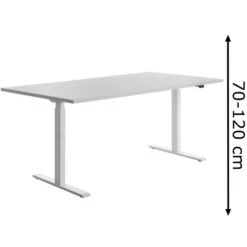 Topstar Schreibtisch E-Table, TTS18080WG, Elektrisch Höhenverst., 180 X 70-120 X 80cm, Grau