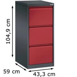 CP-Möbel Hängeregisterschrank Acurado C2000, 1-bahnig, 3 Schübe, Anthrazit / Rot -Kerkmann-Shop 76ff9f20cbcece9ea483bcd7191a2b5e164838d6 haengeregisterschrank cp moebel acurado c2000