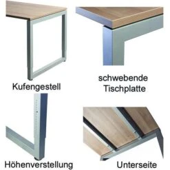Hammerbacher Schreibtisch R-Serie, Weiß, Höhenverstellbar, 200 X 65-85 X 100cm -Kerkmann-Shop 7903fcfce476e3f11b5acbbdeea8f3c9122455ea schreibtisch hammerbacher r serie weiss