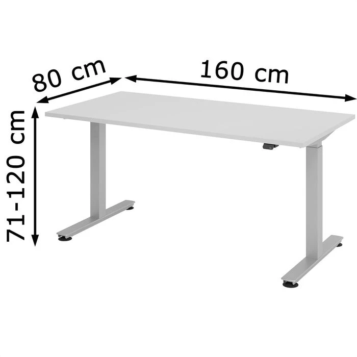 Hammerbacher Schreibtisch XMST 16, Lichtgrau, Elektrisch Höhenverstellbar, 160 X 71-120 X 80cm 10 Hammerbacher Schreibtisch XMST 16, Lichtgrau, Elektrisch Höhenverstellbar, 160 X 71-120 X 80cm – Bild 8