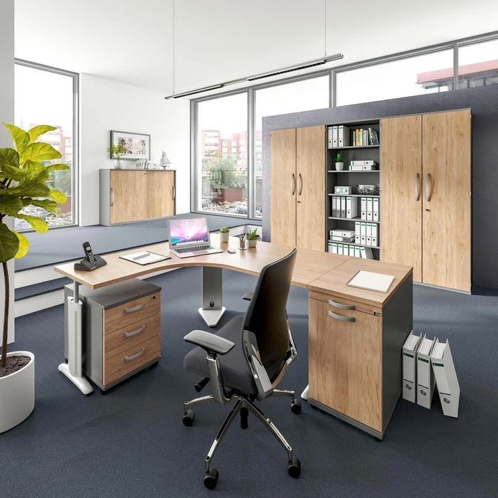 Röhr Schiebetürenschrank Techno, Abschließbar, Holz, 120 X 111,7 X 43cm, Hickory / Mittelgrau 5 Röhr Schiebetürenschrank Techno, Abschließbar, Holz, 120 X 111,7 X 43cm, Hickory / Mittelgrau – Bild 3