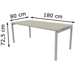 Quadrifoglio Schreibtisch Idea+ 01, Beton / Silber, Maße: 180 X 80cm -Kerkmann-Shop 85053611b3e6b0825bae4e546374abca36e1cbc0 schreibtisch quadrifoglio idea plus 01 beton silber