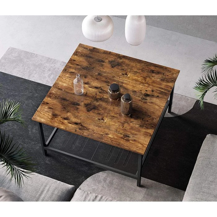 Vasagle Couchtisch LCT065B01, Braun, Vintage, 80 X 45 X 80cm, Rechteckig 5 Vasagle Couchtisch LCT065B01, Braun, Vintage, 80 X 45 X 80cm, Rechteckig – Bild 3