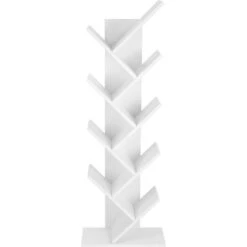 Vasagle Bücherregal LBC11WTV1, Weiß, Aus Holz, 50 X 141,5 X 25cm, 8 Fächer