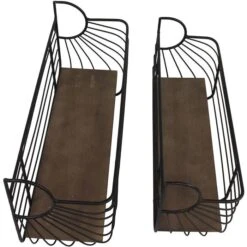 Frank-Flechtwaren Wandregal Korb, Schwarz, 2-teilig, 48 X 20cm / 42 X 18cm, Aus Metall -Kerkmann-Shop 8a38e228b79f8c7969ef98c79291c27ec74c9024 wandregal frank flechtwaren korb schwarz