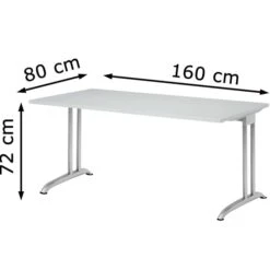 Hammerbacher Schreibtisch B-Serie, Lichtgrau, Maße: 160 X 80cm -Kerkmann-Shop 8a50cc98758000d10de9a11b64f95115079d5f8f schreibtisch hammerbacher b serie lichtgrau