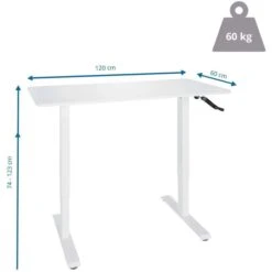 HJh-OFFICE Schreibtisch Stand CR, Weiß, Manuell Verstellbar Mit Kurbel 120 X 74-123 X 60cm -Kerkmann-Shop 8cbe0e2a8c8e465d1f2046d28bb69b2e0eb01526 schreibtisch hjh office stand cr weiss