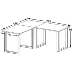 VCM Schreibtisch Lona, 916381, Sonoma Eiche, Maße: 220 X 190cm, L-Form -Kerkmann-Shop 93c00fb8afd96e26116d10760cba0f8a5050489b schreibtisch vcm lona 916381 sonoma eiche