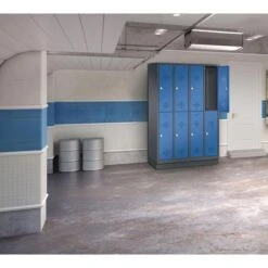 CP-Möbel Spind S 2000 Classic, Mit Sockel, Anthrazit / Blau, 4 Abteile Mit 8 Fächern, BxT: 119 X 50cm -Kerkmann-Shop a0a8e1a87a318a534edb62638ebe109a1841be01 spind cp moebel s 2000 classic anthrazit blau