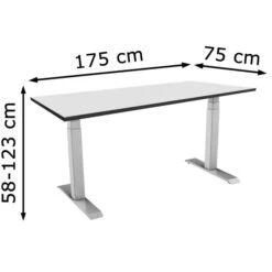 Celexon Schreibtisch EAdjust-58123, Weiß / Grau, Elektrisch Höhenverstellbar, 175 X 75cm HPL-Platte -Kerkmann-Shop a182f3d3b97ca885ffc3728fb5a19208982768f9 schreibtisch celexon eadjust 58123 weiss grau