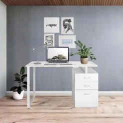 HJh-OFFICE Schreibtisch Easy Work V, 821007, Mit Standcontainer, Maße: 120 X 50cm, Weiß -Kerkmann-Shop a488022e4578e9d7b50d847bff18dbb7e2c136d2 schreibtisch hjh office easy work v 821007