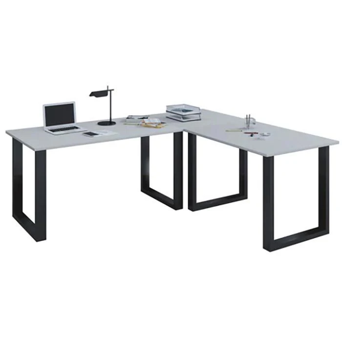 VCM Schreibtisch Lona, 916408, Grau, Maße: 190 X 130cm, L-Form 3 VCM Schreibtisch Lona, 916408, Grau, Maße: 190 X 130cm, L-Form