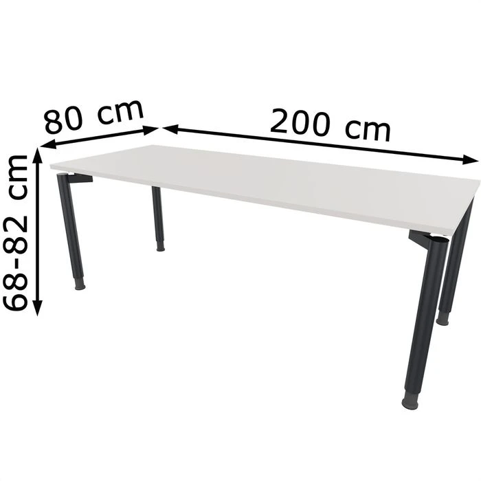 Fm-Büromöbel Schreibtisch Fm11, Lichtgrau, Höhenverstellbar, 200 X 68-82 X 80cm 7 Fm-Büromöbel Schreibtisch Fm11, Lichtgrau, Höhenverstellbar, 200 X 68-82 X 80cm – Bild 5