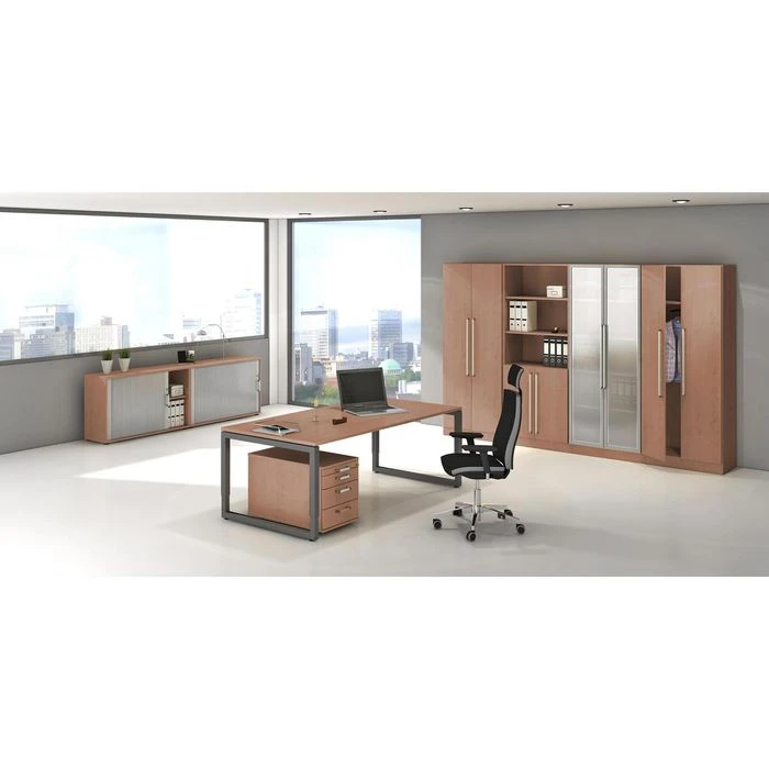 Hammerbacher Schreibtisch R-Serie, Verstellbar, 180 X 65-85 X 80, Nussbaum / Graphit 5 Hammerbacher Schreibtisch R-Serie, Verstellbar, 180 X 65-85 X 80, Nussbaum / Graphit – Bild 3