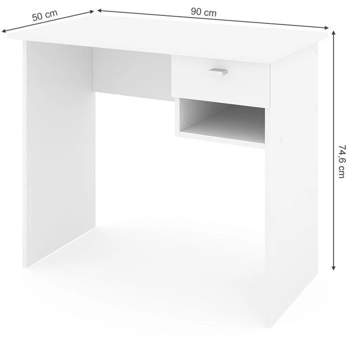Vicco Schreibtisch Colin, Weiß, Mit Schublade, 90 X 50cm 8 Vicco Schreibtisch Colin, Weiß, Mit Schublade, 90 X 50cm – Bild 6