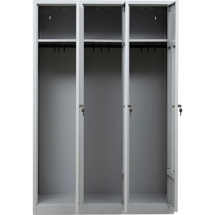 G-Office Spind WRC/3.18120, Lichtgrau, 3 Abteile Mit Sockel, BxT: 118,5 X 50cm 5 G-Office Spind WRC/3.18120, Lichtgrau, 3 Abteile Mit Sockel, BxT: 118,5 X 50cm – Bild 3