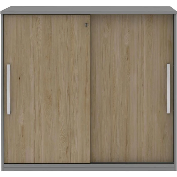 Röhr Schiebetürenschrank Techno, Abschließbar, Holz, 120 X 111,7 X 43cm, Hickory / Mittelgrau 7 Röhr Schiebetürenschrank Techno, Abschließbar, Holz, 120 X 111,7 X 43cm, Hickory / Mittelgrau – Bild 5