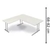 Kerkmann Schreibtisch Artline 7682, Weiß, Höhenverstellbar, 200 X 68-82 X 200cm, L-Form -Kerkmann-Shop c18b036345b8e2983647d3fd6f7dd5ed432a19f0 schreibtisch kerkmann artline 7682 weiss