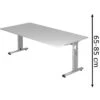 Hammerbacher Schreibtisch O-Serie, Lichtgrau, Höhenverstellbar, 200 X 65-85 X 100cm -Kerkmann-Shop c259446636dec494ba9d572428dc6f0395fe0183 schreibtisch hammerbacher o serie lichtgrau