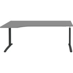 Röhr Schreibtisch Techno, Mittelgrau, Höhenverstellbar, 180 X 68-82 X 100cm, Freiform -Kerkmann-Shop c530d57dd54b4a5a605185e59591a90aae02eee4 schreibtisch roehr techno mittelgrau