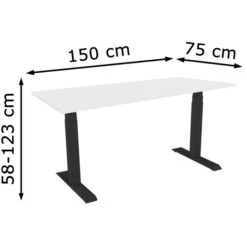 Celexon Schreibtisch EAdjust-58123, Weiß / Schwarz, Elektrisch Höhenverstellbar, 150 X 58-123 X 75cm -Kerkmann-Shop c7ff8e9e0caacea5943fb472358dfc889141a461 schreibtisch celexon eadjust 58123 weiss schwarz
