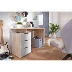 Wohnling Schreibtisch Samo WL1.795, Sonoma Eiche, Mit Standcontainer, Maße: 120 X 53cm -Kerkmann-Shop cb5b04bf617cd274bd62cfe286881bafaa2624f1 schreibtisch wohnling samo wl1.795 sonoma eiche