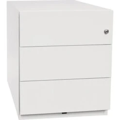 Bisley Rollcontainer Note, Metall, Weiß, Mit 3 Schüben, Abschließbar