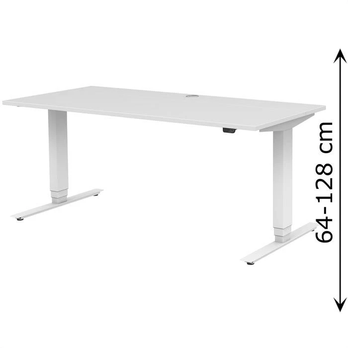 Röhr Schreibtisch Direct.office, Weiß, Elektrisch Höhenverstellbar, 160 X 64-128 X 70cm 3 Röhr Schreibtisch Direct.office, Weiß, Elektrisch Höhenverstellbar, 160 X 64-128 X 70cm