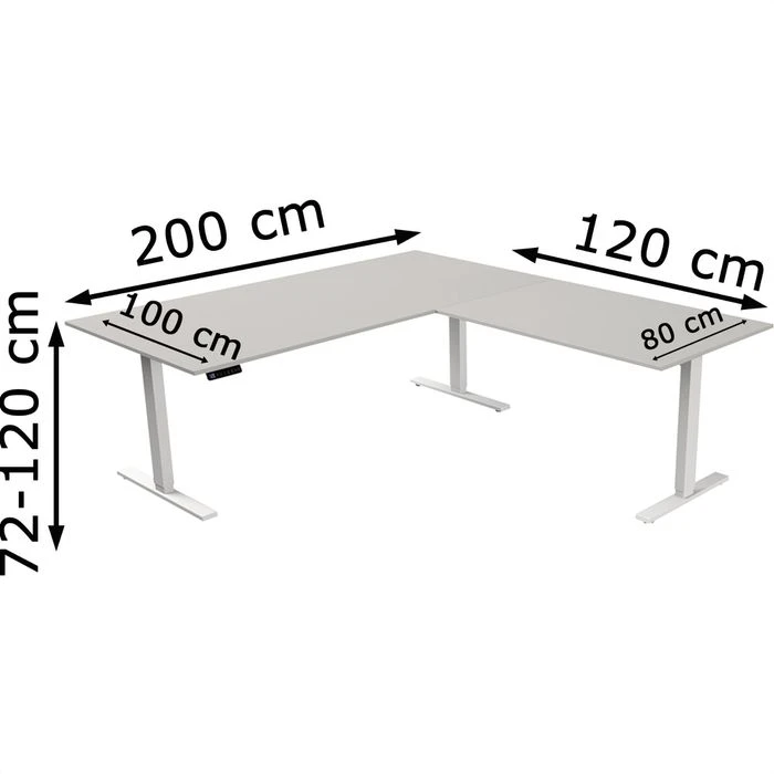 Kerkmann Schreibtisch Move 3, 3829, Lichtgrau, Elektrisch Verstellbar, 200 X 72-120 X 220, L-Form 7 Kerkmann Schreibtisch Move 3, 3829, Lichtgrau, Elektrisch Verstellbar, 200 X 72-120 X 220, L-Form – Bild 5