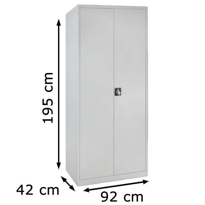 ADB Werkzeugschrank 40956, Aus Metall, 4 Böden, Lichtgrau, 92 X 195 X 42cm 4 ADB Werkzeugschrank 40956, Aus Metall, 4 Böden, Lichtgrau, 92 X 195 X 42cm – Bild 2